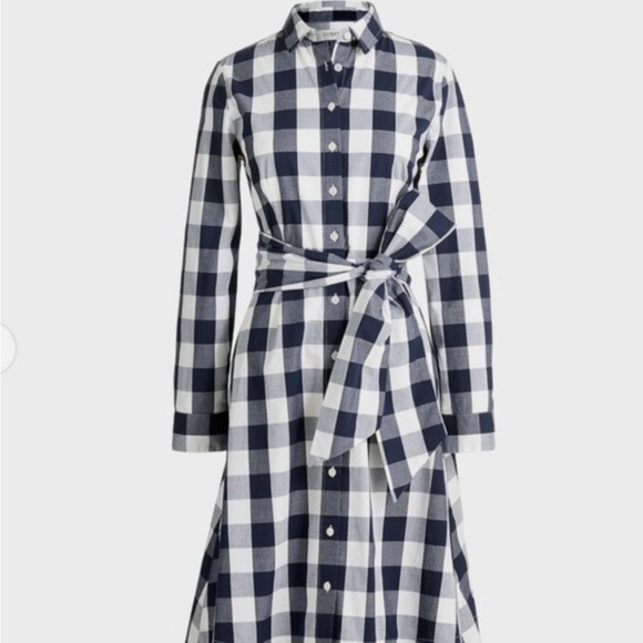 Like New J Crew Factory Gingham Poplin Dress - Picture 3 of 5